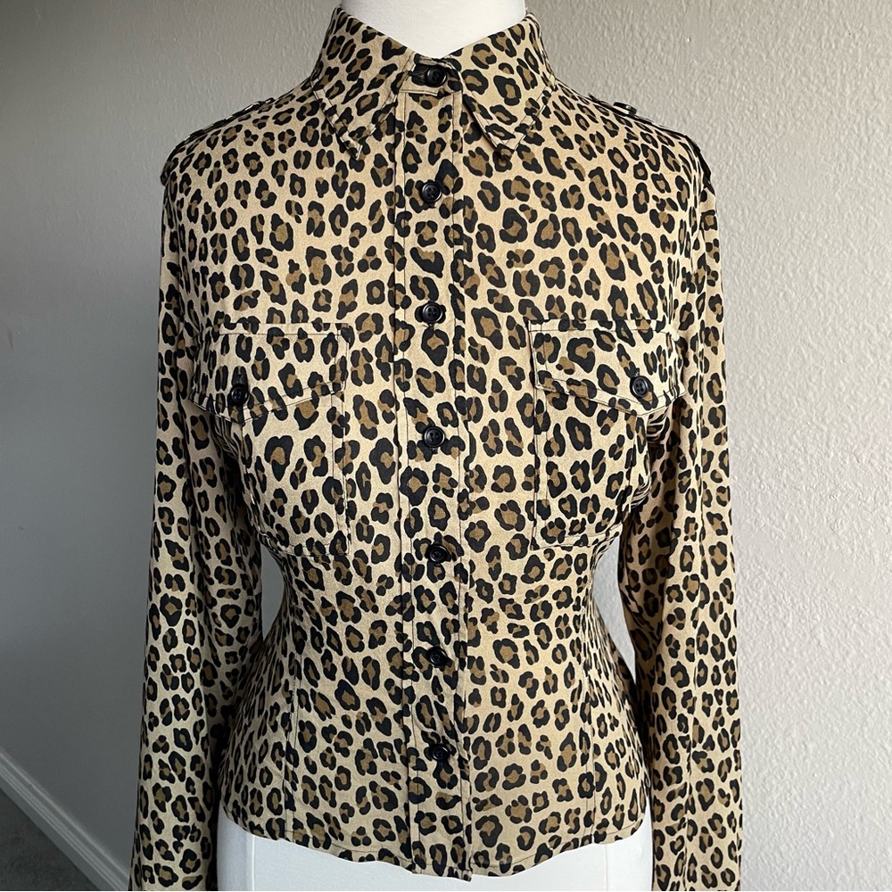 Finity Studio 100% Silk Leopard Blouse